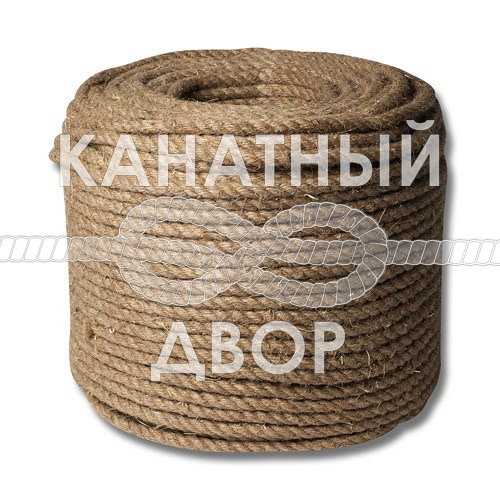 Пеньковая верёвка крученая трёхпрядная диаметр 8 мм Купить